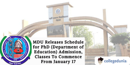 MDU PHD Admission Schedule Out